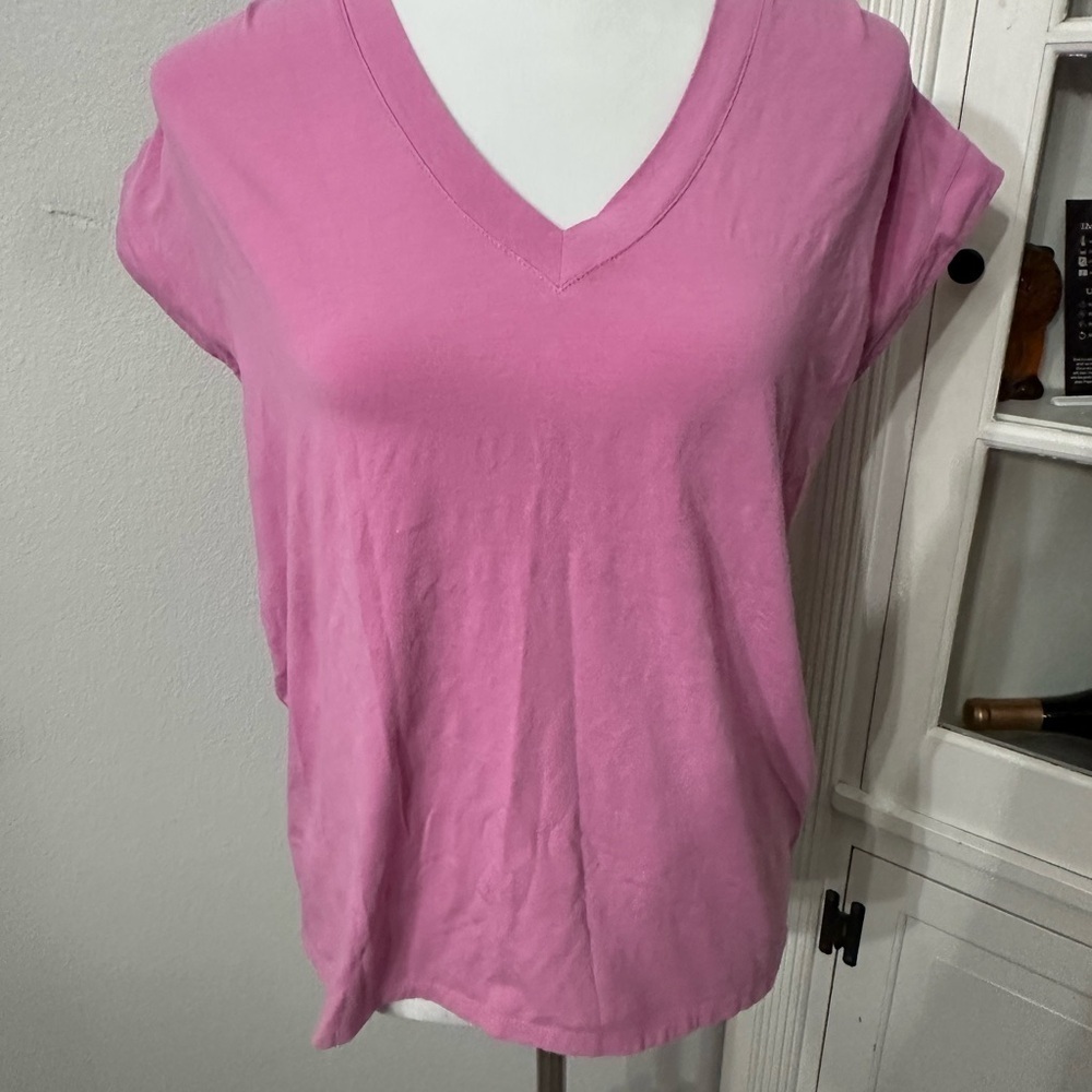 Athleta Purple Cuffed Sleeve Relaxed Tee
